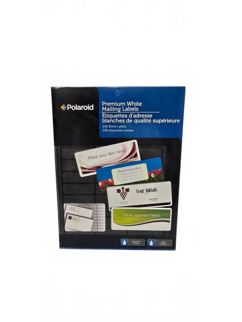 Polaroid Premium White Mailing Labels - 240 Blank Labels